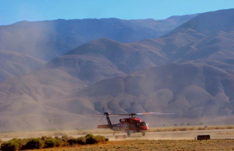 0515 Helicopter at Bishop, early morning